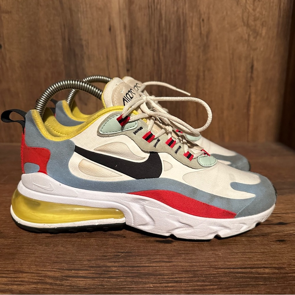 Nike Woman's Air Max 270 React AT6174-002 Multicolor Running Shoes Size 7.5